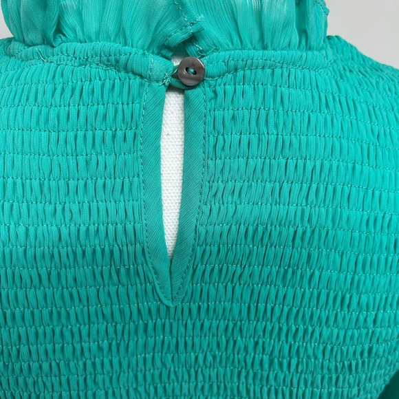 SHE&SKY Smocked Long-Sleeve Tiered Dress in turquoise Size M - Picture 4 of 6